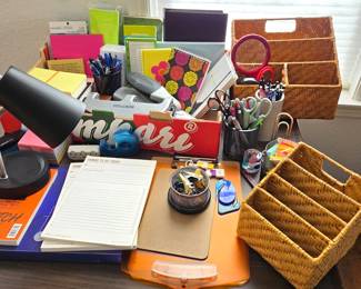 Massive Office Supply & Desk Organizer Lot – Bostitch, Swingline, Pens, Baskets & More