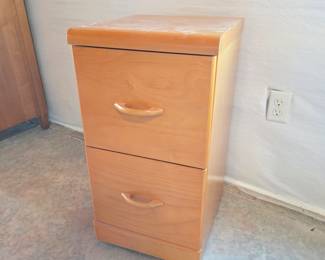 Rolling 2-Drawer Wood File Cabinet