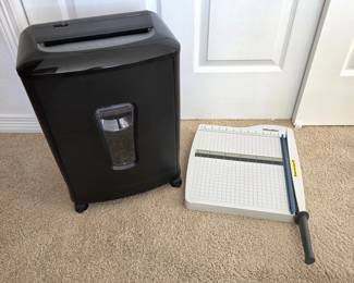 OfficeMax Crosscut Paper Shredder & Guillotine Paper Cutter Bundle