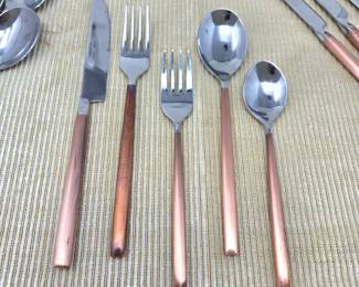 Cambridge Copper-Tone Handle Stainless Flatware – 20-Piece Service for 4 - Kitchen