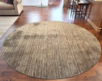 Crate & Barrel Stria 8' Round Wool Area Rug – Chocolate