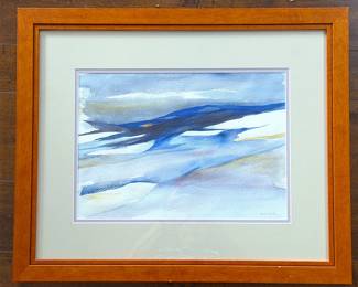 -Ann Sink Signed Original Watercolor Landscape – Framed - 23.5" x 19" Wall Art