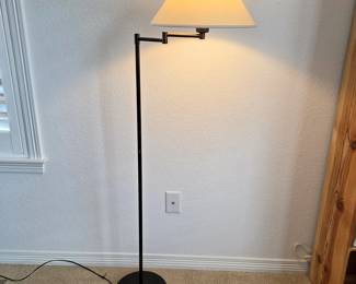 Heavy Dark Bronze Adjustable Swing Arm Floor Lamp – Contemporary Reading Lamp