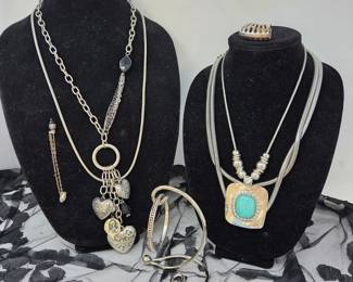 Chico's & Silver Tone Fashion Jewelry Collection with New Necklace