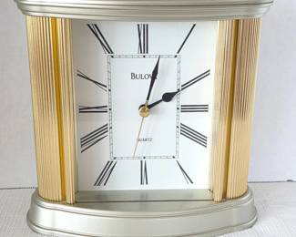 Bulova Quartz Mantel Clock with Roman Numeral Dial – Battery Operated