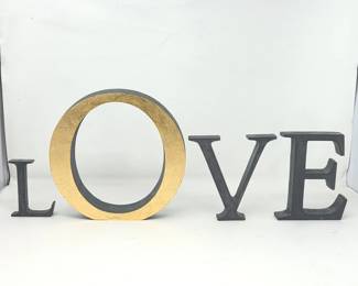 Decorative Metal "LOVE" Wall Letters – Black & Gold Home Décor Sign