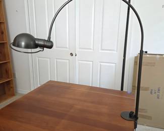 Industrial Style Adjustable Clamp-On Arc Desk Task Lamp LED