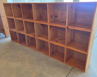 Solid Pine Convertible Cubby Bookcase or Horizontal Storage Console – 86" L