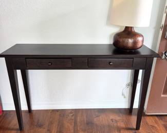 -Espresso Finish Console Sofa Table with Two Drawers - Furniture