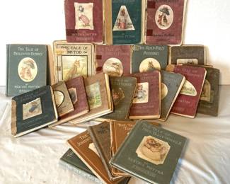  RARE- ANTIQUE- Beatrix Potter Vintage Children's Books Hardcover Collection Early 20th Century Classic Stories