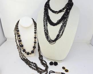-Black Fashion Jewelry Collection Including Kwakiutl Button Bracelet