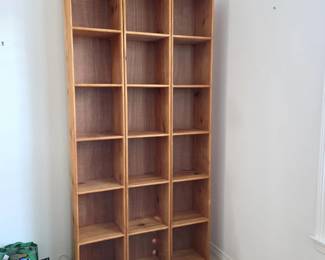 -Triple Pine Cubby Bookcase Display Shelf – 18 Cubes – Vertical or Horizontal