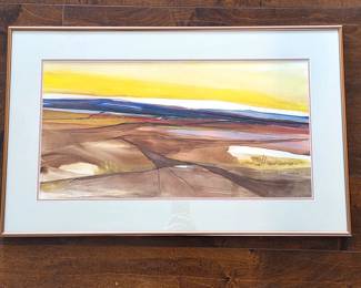 Framed Original Watercolor Landscape – Conservation Framed 29" x 18" Wall Art