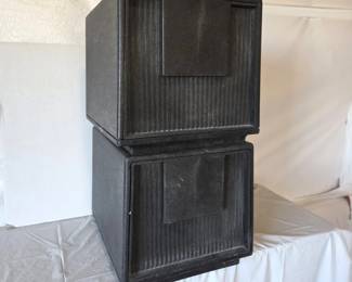 -Pair of Heavy-Duty Stackable Plastic Storage Drawer Units