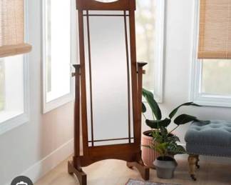 Powell Anna Lee Mission Oak Freestanding Cheval Full-Length Mirror