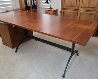 Ethan Allen Country Colors Industrial Maple Extension Dining Table, 2 Leaves (Or use as a desk)