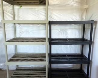 Heavy-Duty Plastic Storage Shelving Units – 4 & 5 Shelf Garage / Basement Storage