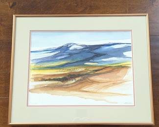 -Ann Sink Signed Original Watercolor Landscape – Framed - 19.5" x 16" - Wall Art