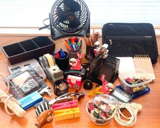 Mead Five Star Office Organizer Storage Kit Desk Fan Casio Label Printer Accessories