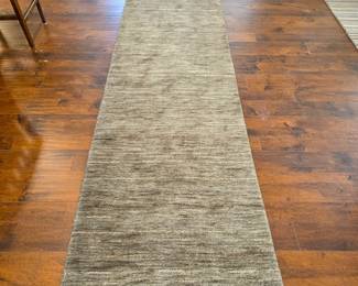-Crate & Barrel Stria 2'6" x 9' Wool Runner Rug – Chocolate