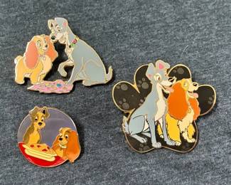 Limited Edition Disney Lady And The Tramp Paw Print 10th Anniversary  Pizza Pin