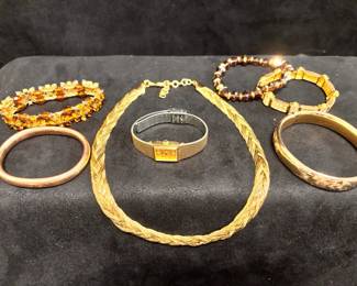 Vintage Monet Snake Chain Necklace Lorus Womens Watch And Bracelets
