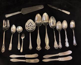 Mix Of Sterling Silver Serving Pieces And Flatware