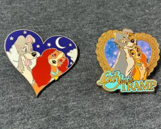 Disney Lady And The Tramp Heart Pins