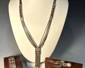Gumusevi 925 Silver Necklace Bracelet And Earrings