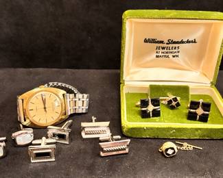 Cufflinks And Timex Watch