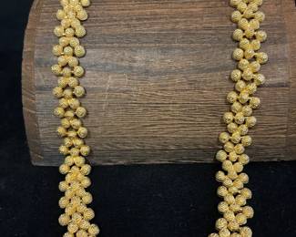 Vintage Ball Texture Necklace And Matching Earrings
