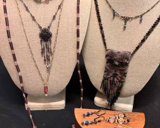 Beaded Pouch Necklace  Other Beaded Necklaces and Earrings