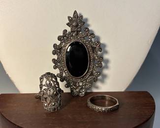 Marcasite Brooch and Rings
