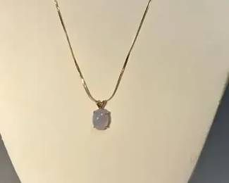 Smokey Quartz 14k Pendant And Chain