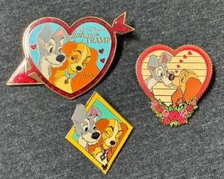 Disney Lady And The Tramp Anniversary And Love Pins