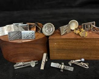Hickok Swank Foster  Hayward Sterling Cufflinks  Tie Clips