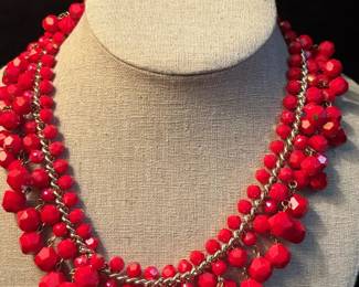 Vintage German Beaded Necklace And Earrings