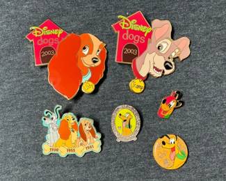 Disney Dogs Limited Edition Lady And The Tramp And Pluto Pins