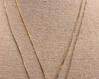 14K Gold Chains And Initial Pendant