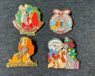 Disney Lady And The Tramp Christmas Pins