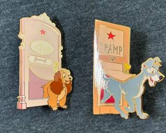 Disney Lady And The Tramp Dressing Room Door Pins