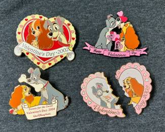 Disney Lady And The Tramp Valentines Day Pins