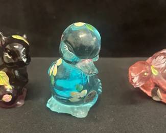 Fenton Squirrel Duck And Turtle Figurines