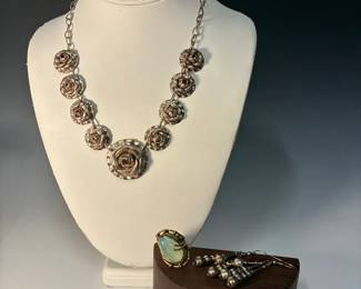Mexico Rose Necklace And Handcrafted Ring