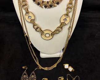 Trifari Choker Dauplaise Enamel Coin Necklace And Avon Knotted Chains