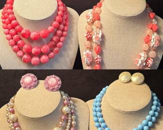 Vintage Beaded Necklaces And Earrings