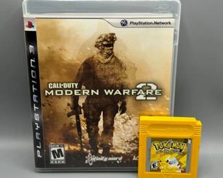 98 PS3CallofDutyModernWarfareDiscPokemonYellowGameboyCartridge