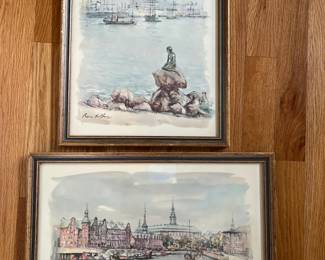 109 RocaDelpechWatercolorPrintsCopenhagenHarborMermaid