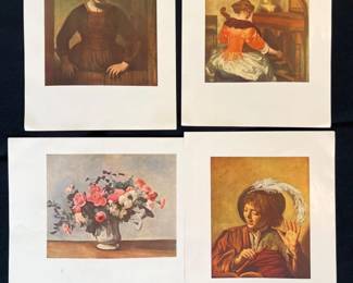 62 SetofFourDutchandFrenchArtPrintsonGlossyPaper