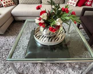Large Glass/Chrome Square Table